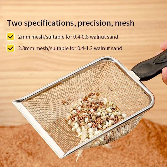 Stainless Steel Cat Litter Scoop Fine Mesh Substrate Sifter