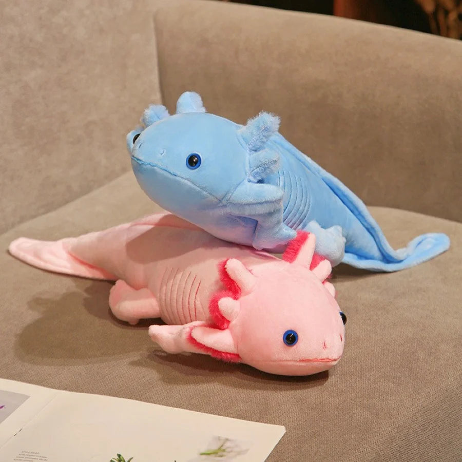 Axolotl Plush Pillow Colorful Newt Stuffed Animal Cushion