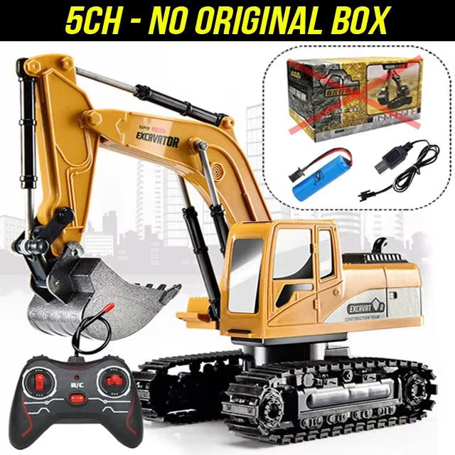 1:24 6 Channel RC Excavator Remote Control Construction Toy