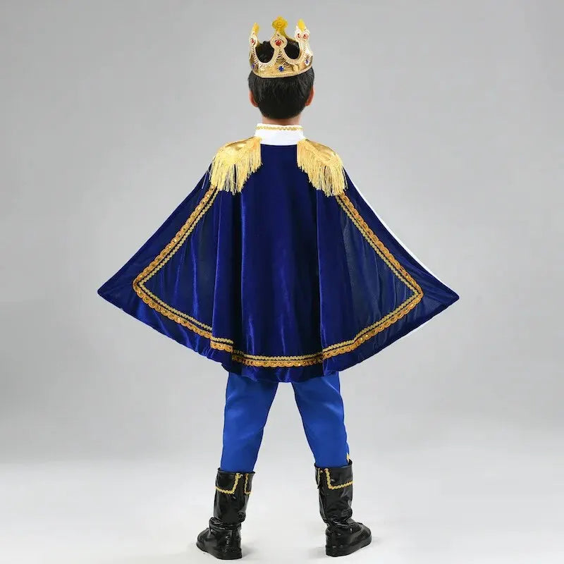 7 Pieces King Carnival Costume Medieval Royal Red Prince Full Set Outfits Halloween Birthday Party Fancy Dress Up Cosplay Wear