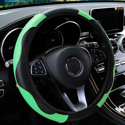 Carbon Fiber Steering Wheel Cover for 14.5 to 15 Inch Wheels