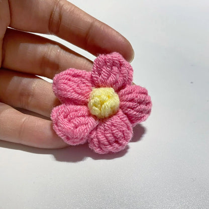 Hand Knitted Fabric Flowers DIY Sewing Craft Appliques