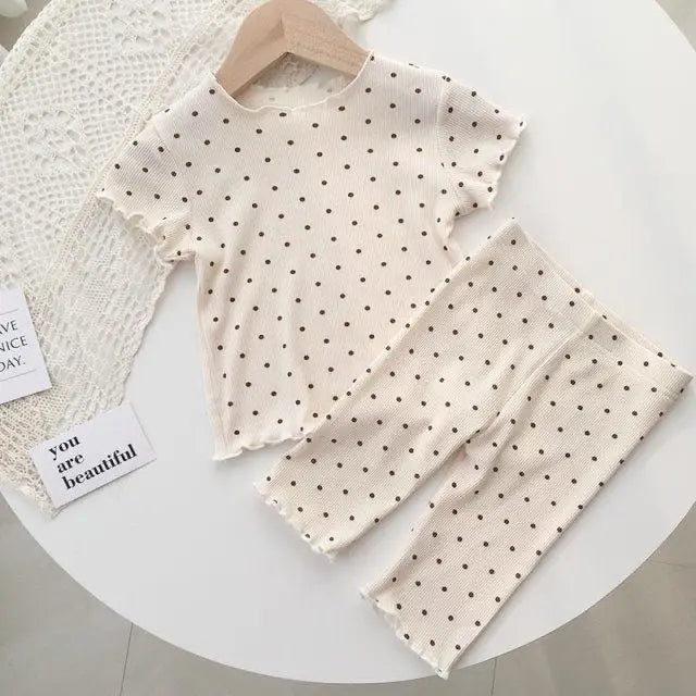 Baby Girls Floral Summer Pajamas Set Short Sleeve