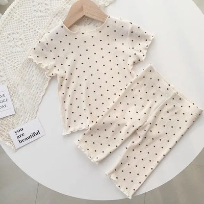 Baby Girls Floral Summer Pajamas Set Short Sleeve