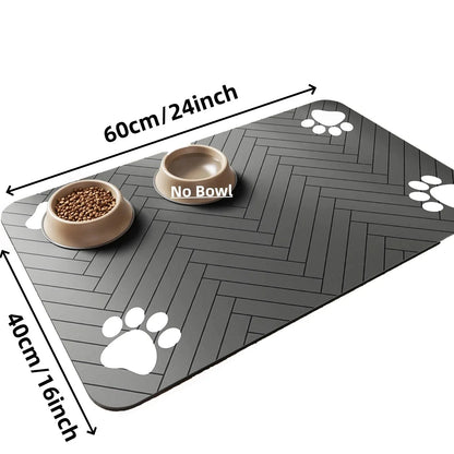 Pet Feeding Mat Absorbent Rubber Backing Quick Dry