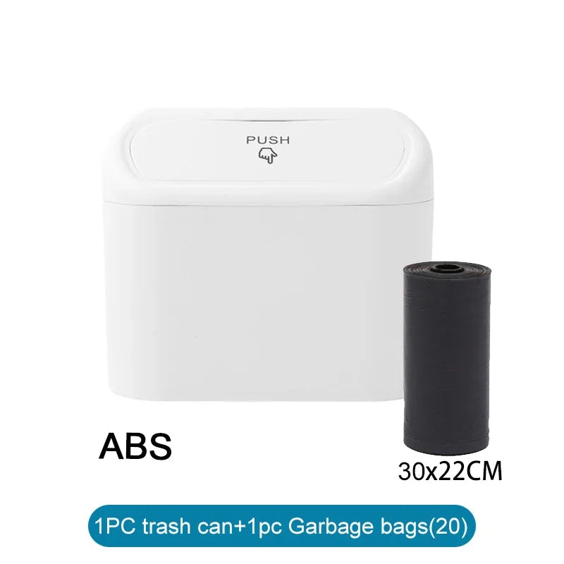 Leakproof Mini Car Trash Can Compact Vehicle Garbage Bin Set