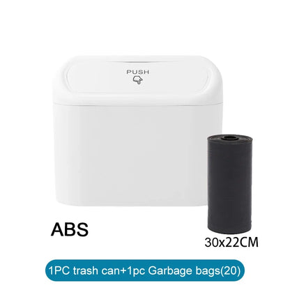 Leakproof Mini Car Trash Can Compact Vehicle Garbage Bin Set