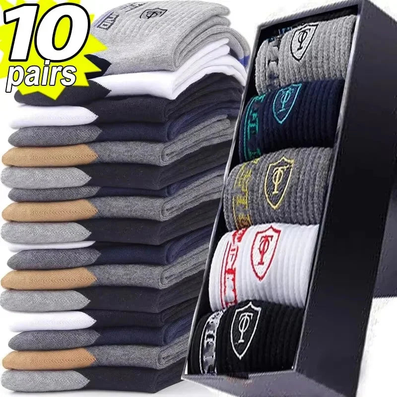 Breathable Cotton Sports Stockings Men Bamboo Fiber 10 Pack