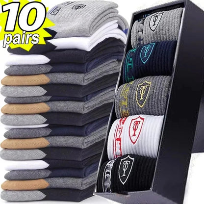 Breathable Cotton Sports Stockings Men Bamboo Fiber 10 Pack