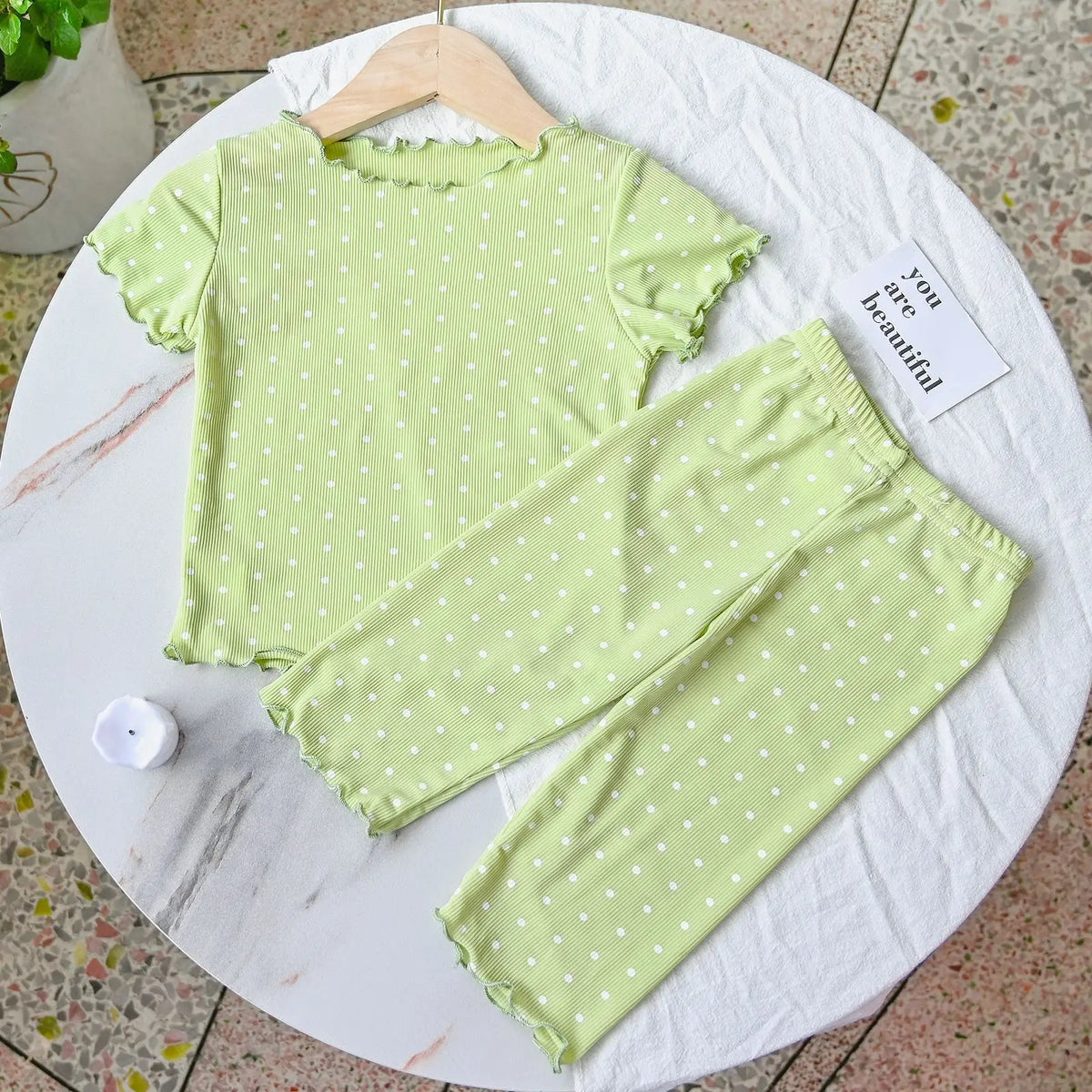 Baby Girls Floral Summer Pajamas Set Short Sleeve