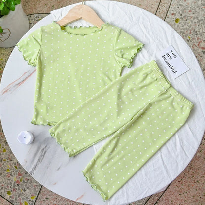 Baby Girls Floral Summer Pajamas Set Short Sleeve