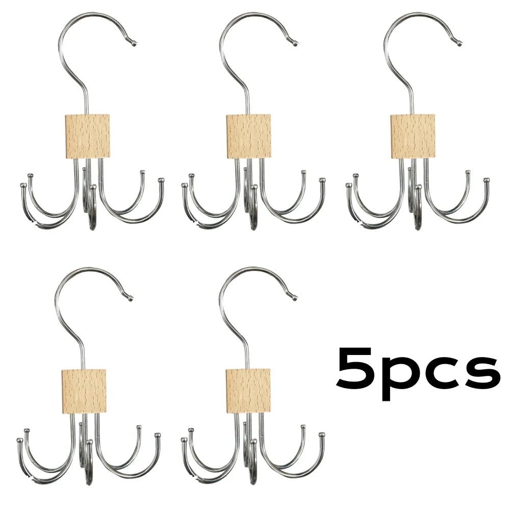360 Rotating Storage Hanger Hook Multi Claw Closet Belt Rack