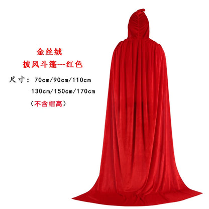 Hooded Joker Role Playing Medieval Long Horn Halloween Party Male and Female Adult Mage Witchcraft Robe Hidden Dress Easter Hall
