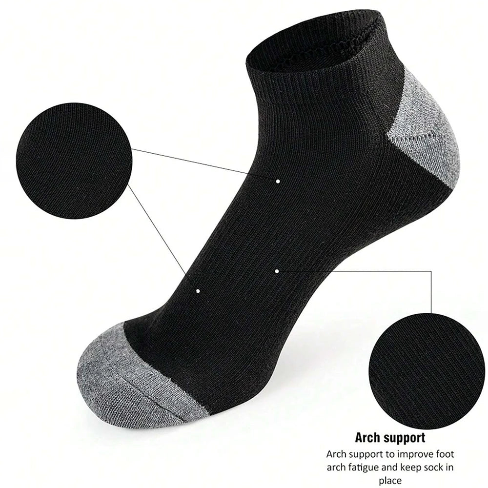 Sweat Absorbing Odor Proof Low Cut Socks Breathable 10 Pack