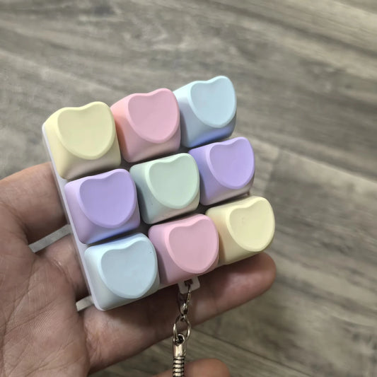 Heart Keyboard Key Clicker Fidget Toy Stress Relief Keychain