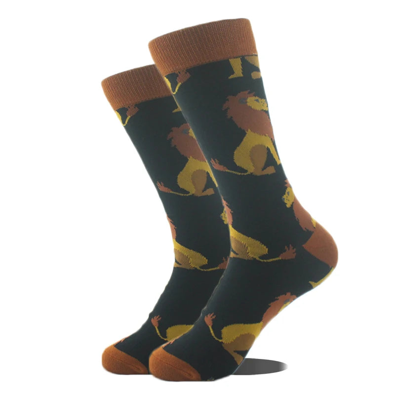 Novelty Dinosaur Crew Skateboard Socks Funny Men