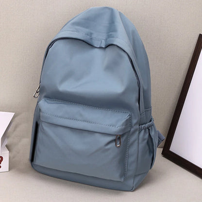 Simple Solid Color Lightweight Backpack Multifunctional Casual Bag for High School Students Perfect for School Travel Daily Use