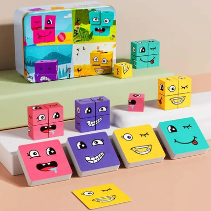 Face Changing Building Blocks Expression Matching Game