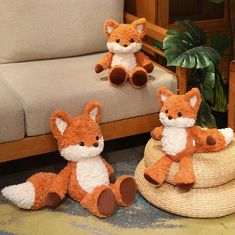 Fluffy Fox Plush Toy Soft Orange Fox Doll