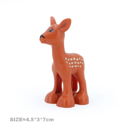 Big Size Building Blocks Cat Dog Pig Rabbit Model Accessories Compatible Bricks Farm Animals Set Assemble Education Toys For Kid
