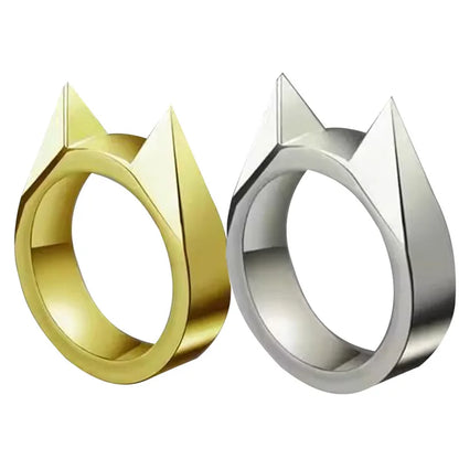 Self-defense cat ear ring window breaker women's anti-wolf men's single finger buckle carry defense spikes finger tiger .