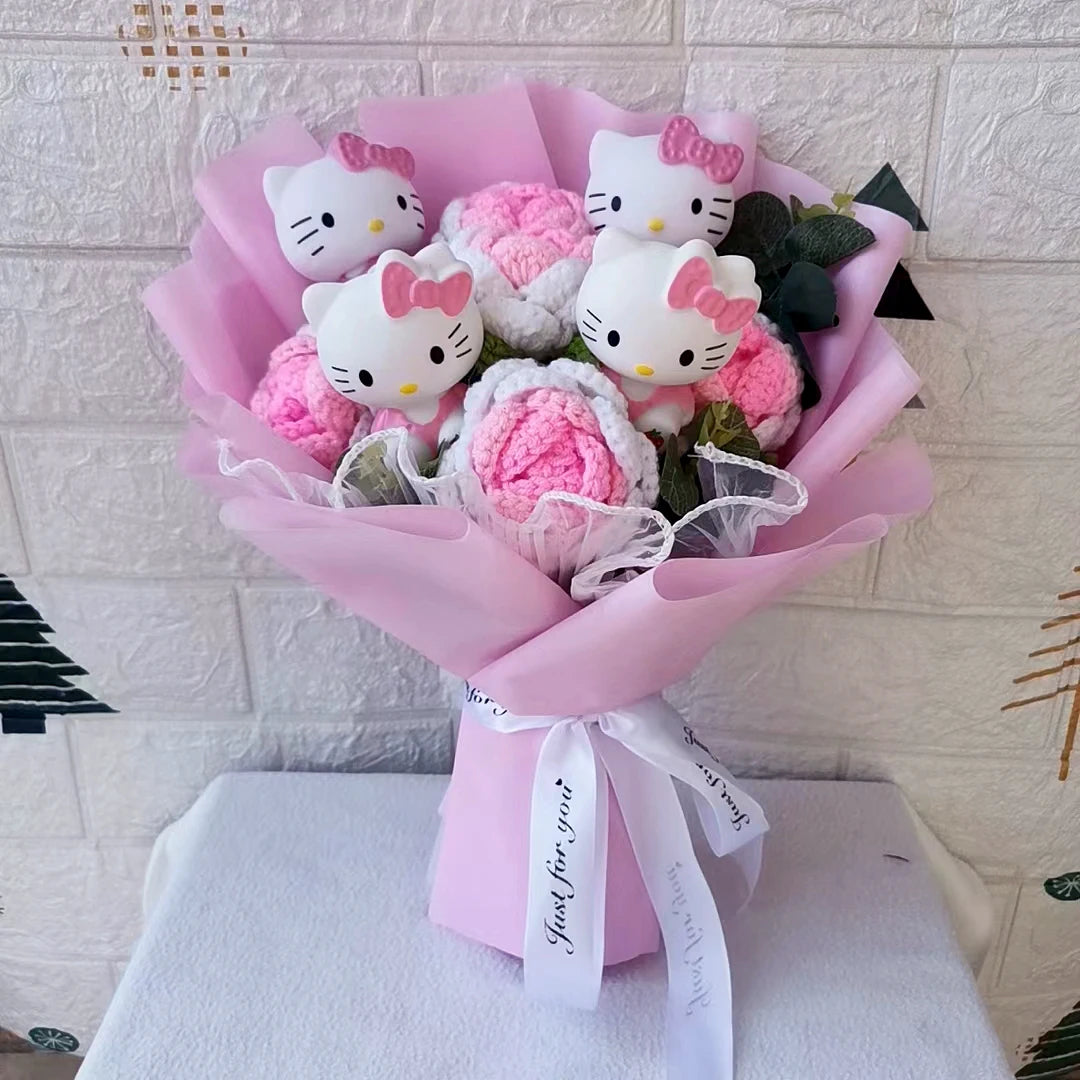 Cartoon Plush Flower Bouquet Artificial Rose Doll Gift