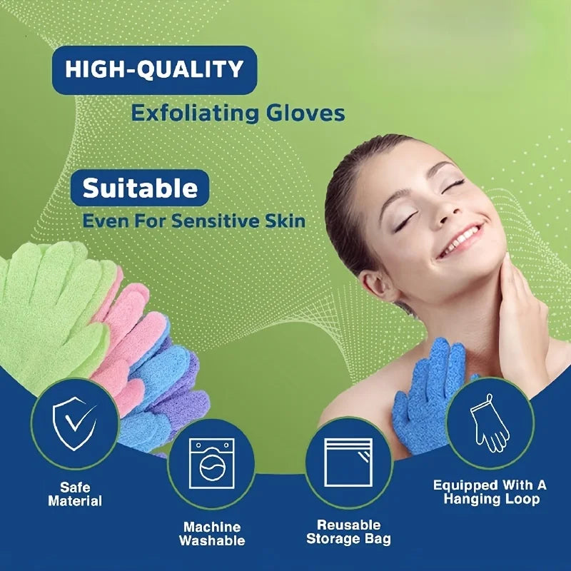 Colourful Exfoliating Gloves Bath Shower Scrub