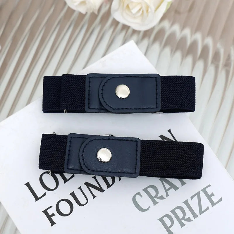 2pcs Set Stylish Minimalist Buckle-Free Belts Elastic Casual Belt Versatile for Everyday Use Adjustable Unisex Invisible Belts