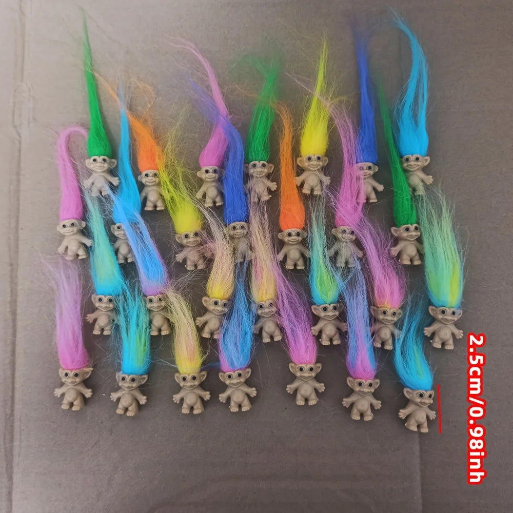 Vintage Lucky Troll Dolls Cute Mini Figure Set