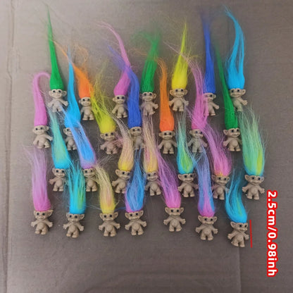 Vintage Lucky Troll Dolls Cute Mini Figure Set
