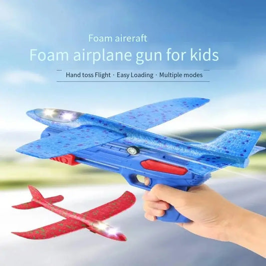 Foam Catapult Plane Launcher Toy Glowing Flying Aircraft