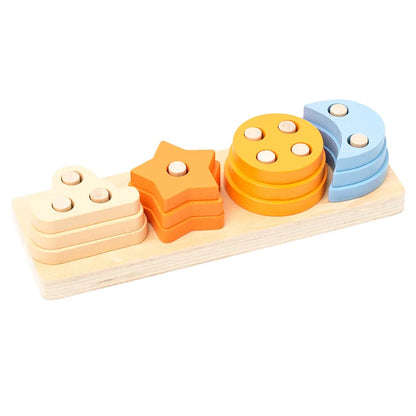 Shape Matching Toy - Montessori Wooden Toys for Children & Toddlers