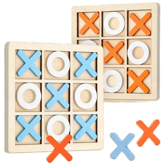 Wooden Tic Tac Toe Game Mini Educational Chess Toy