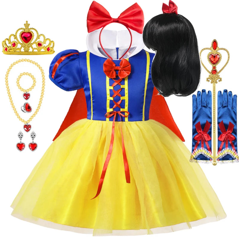 Snow White Princess Dress Up Halloween Cape Costume