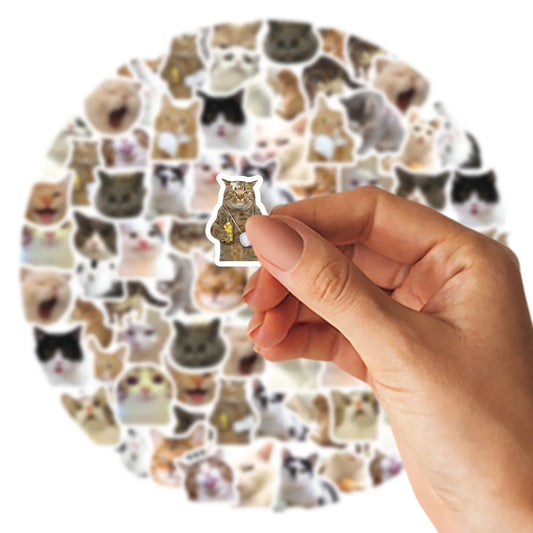 Waterproof Cat Stickers Aesthetic Laptop Phone Decals 46Pcs Pack