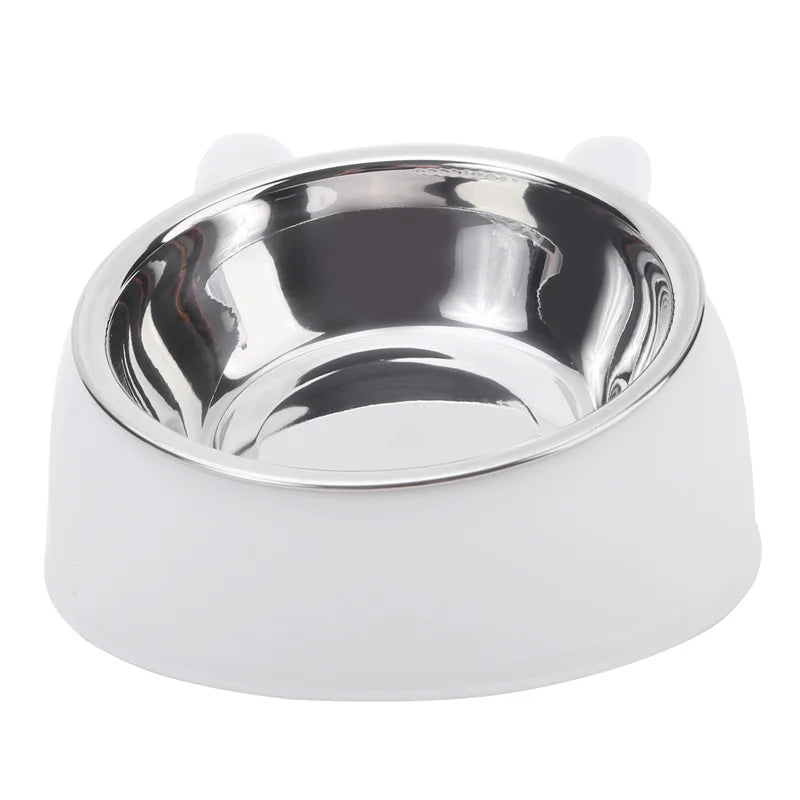 Inclined Kitten Puppy Food Feeding Bowls Stainless Steel