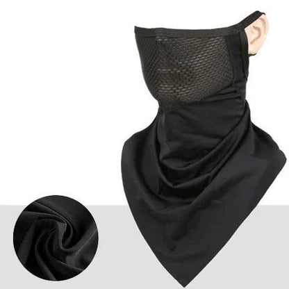 Summer Men Mask Full Face Bicycle Neckerchief Cycling Bandana UV Protection Mask Breathable Ice Silk Outdoor Hanging Ear Scarf