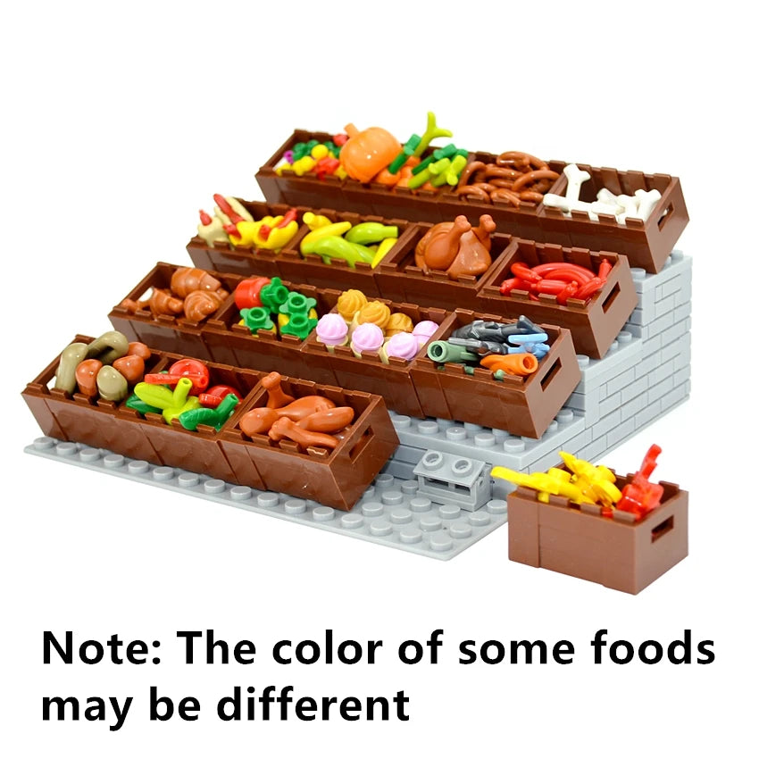 City Food Building Blocks Set Play Food MOC Bricks