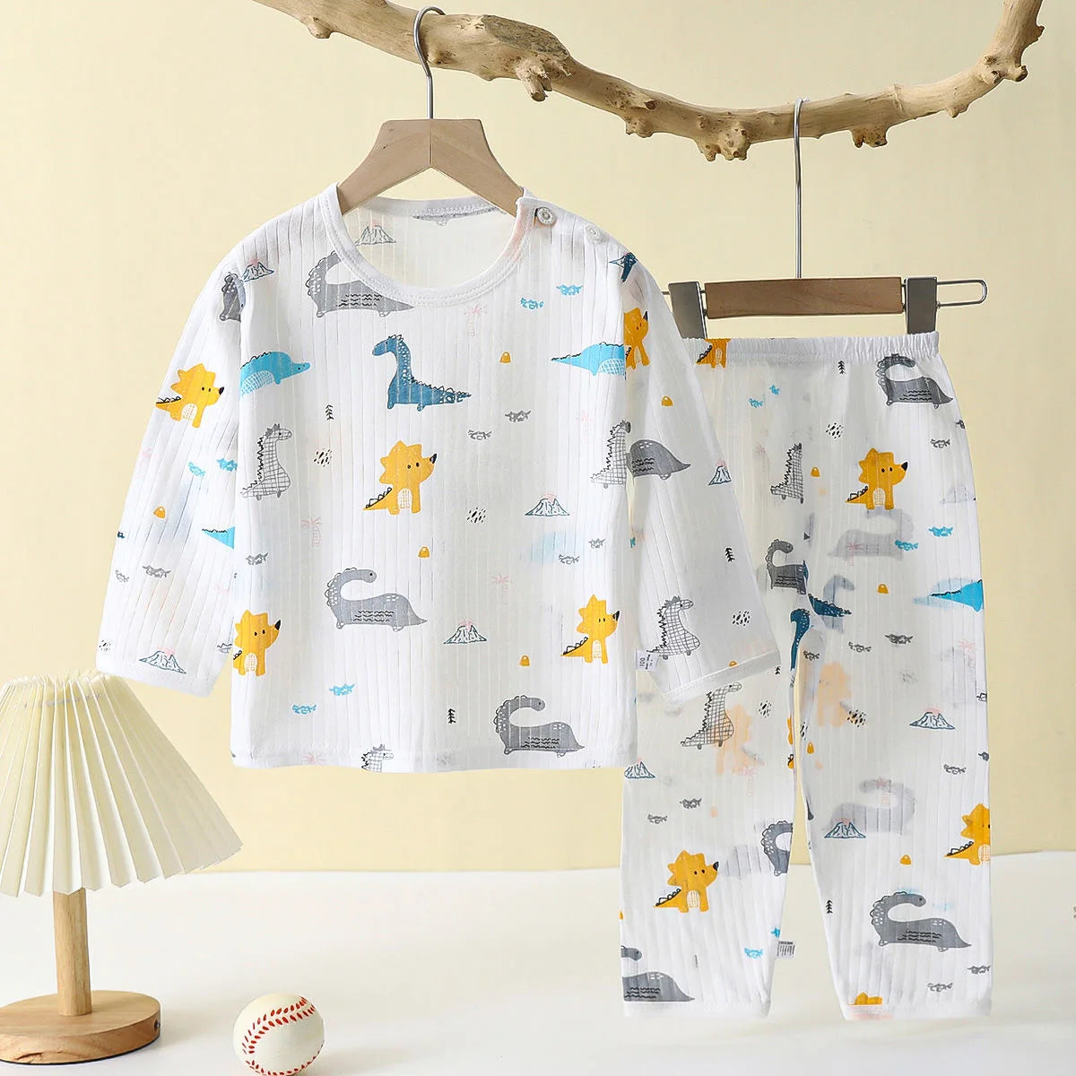 Baby Cotton Pajamas Set Long Sleeve Toddler Sleepwear