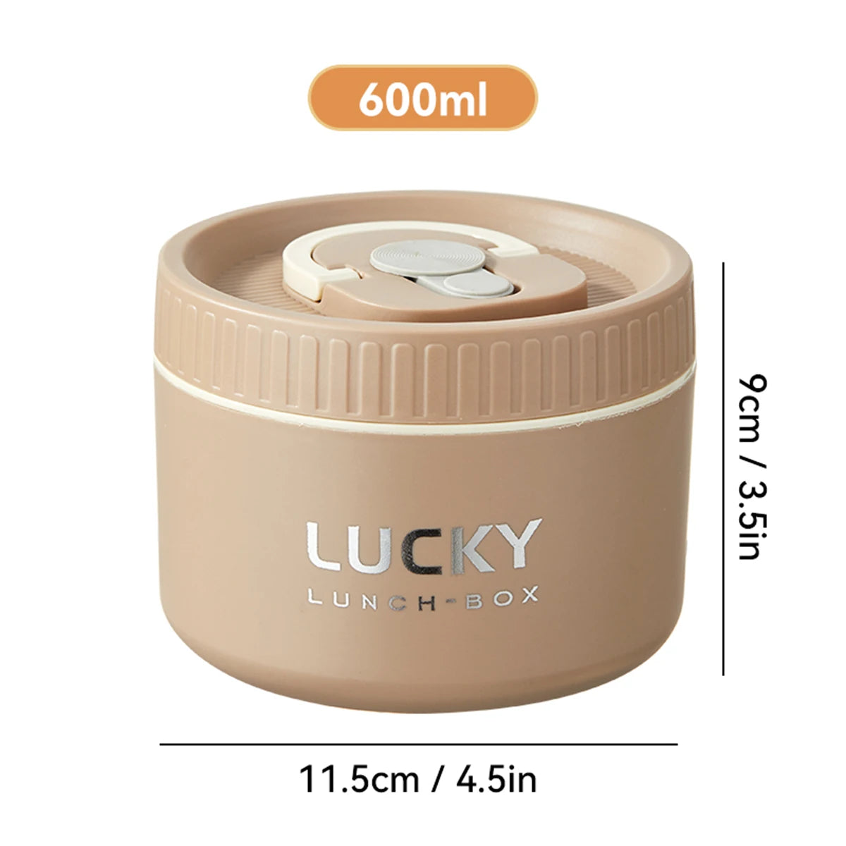 WORTHBUY 304 Stainless Steel Keep Warm Lunch Box For Student Kids Leak-proof Round Insulated Food Jar For Cold And Hot Food