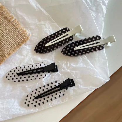 Polka Dot Acrylic Hair Clips Women BB Hair Snap Barrettes