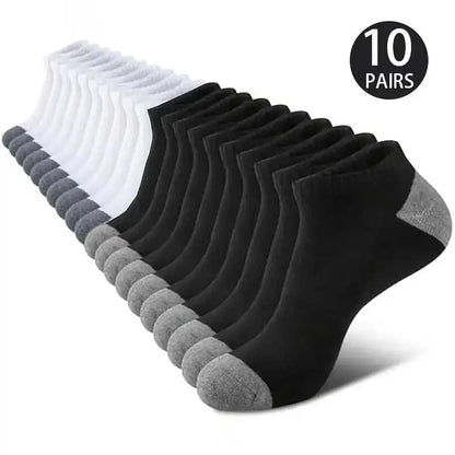 Sweat Absorbing Odor Proof Low Cut Socks Breathable 10 Pack