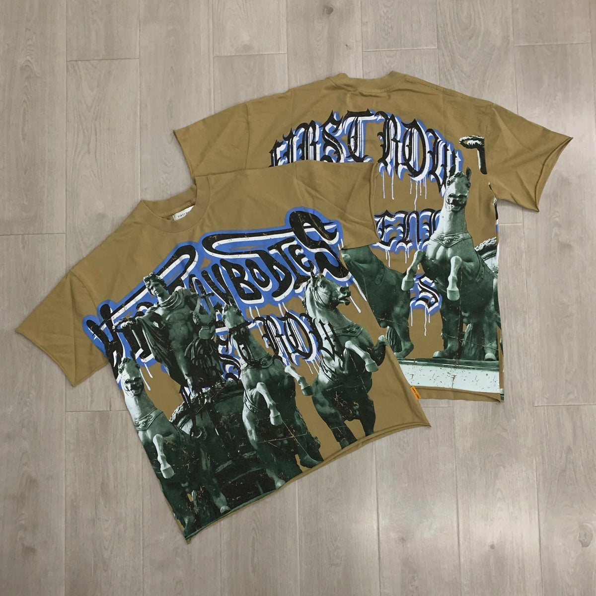 Vintage Washed Diamond Cropped Tee Streetwear Oversized T Shirt