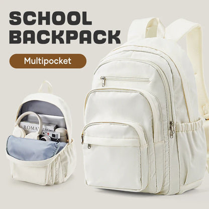 Casual Multi Pocket School Backpack Teenager Travel Rucksack