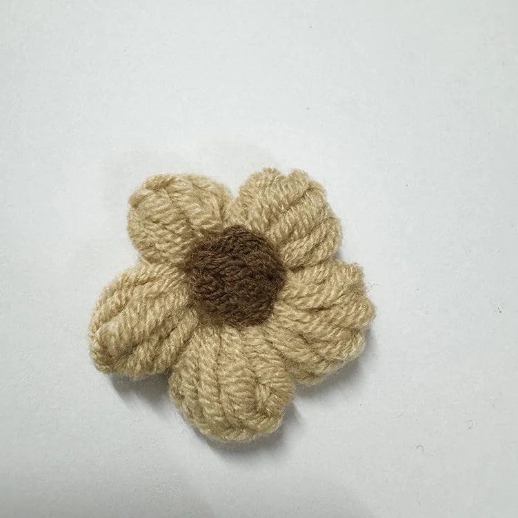 Hand Knitted Fabric Flowers DIY Sewing Craft Appliques