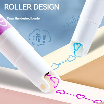 Flower Line Curve Liner Highlighter Set Roller Tip Markers 6Pcs