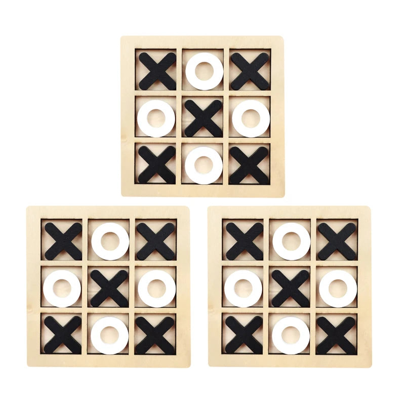 Wooden Tic Tac Toe Game Mini Educational Chess Toy