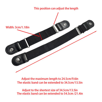 2pcs Set Stylish Minimalist Buckle-Free Belts Elastic Casual Belt Versatile for Everyday Use Adjustable Unisex Invisible Belts