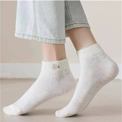 Cute Bear Rabbit Rainbow Print Ankle Socks Women Short