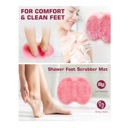 Shower Foot Scrubber Mat Wall Mounted Back Scrubber Pad